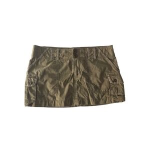 Abercrombie & Fitch Cargo Mini Skirt Low Rise Utility Y2K Olive Green Size 6